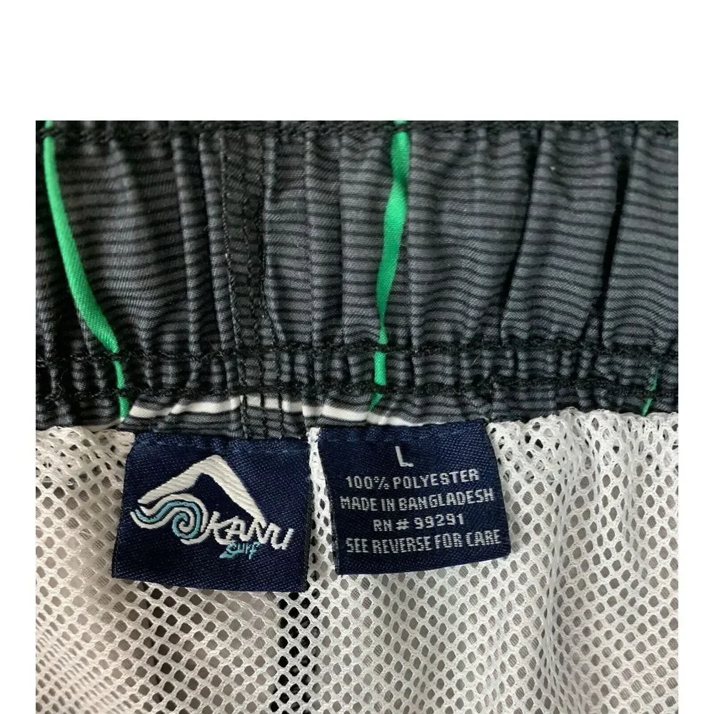KAVU Board Shorts‎ Mens Large Gray Plaid Swim Trunks Cargo Surf Beach Outdoors
